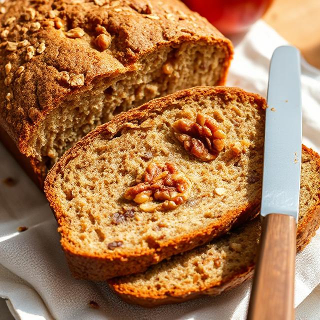 Healthy 4-Ingredient Apple Banana Bread Recipe (No Sugar)