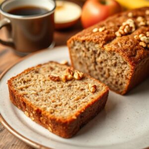 Healthy 4-Ingredient Apple Banana Bread Recipe (No Sugar)