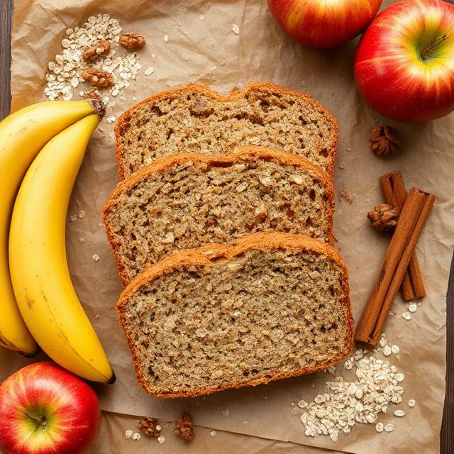 Healthy 4-Ingredient Apple Banana Bread Recipe