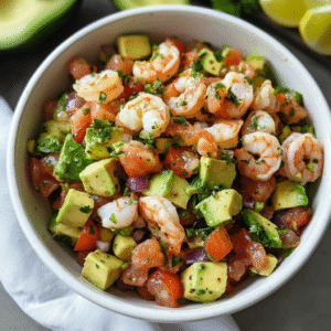 Healthy Avocado Salsa Shrimp Salad Recipe