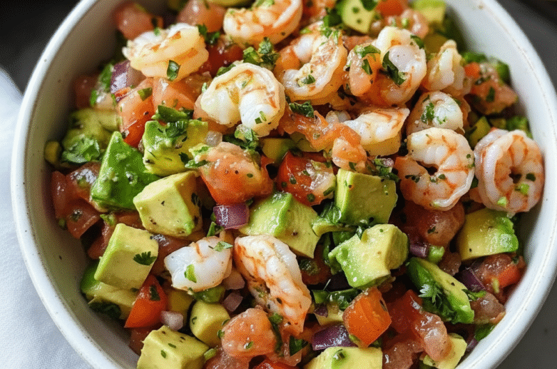 Healthy Avocado Salsa Shrimp Salad Recipe
