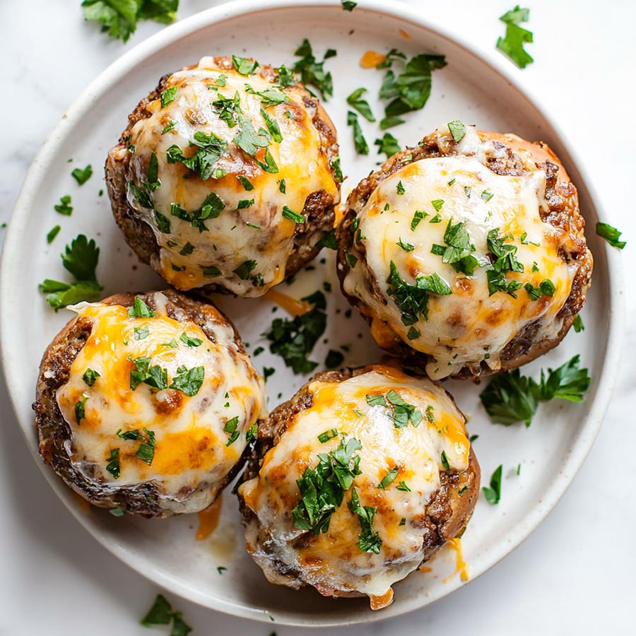 Garlic Parmesan Cheeseburger Bombs air fryer