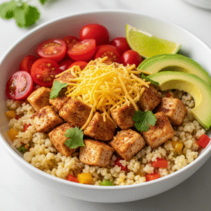 Easy Chicken & Cauliflower Rice Burrito Bowl Recipe