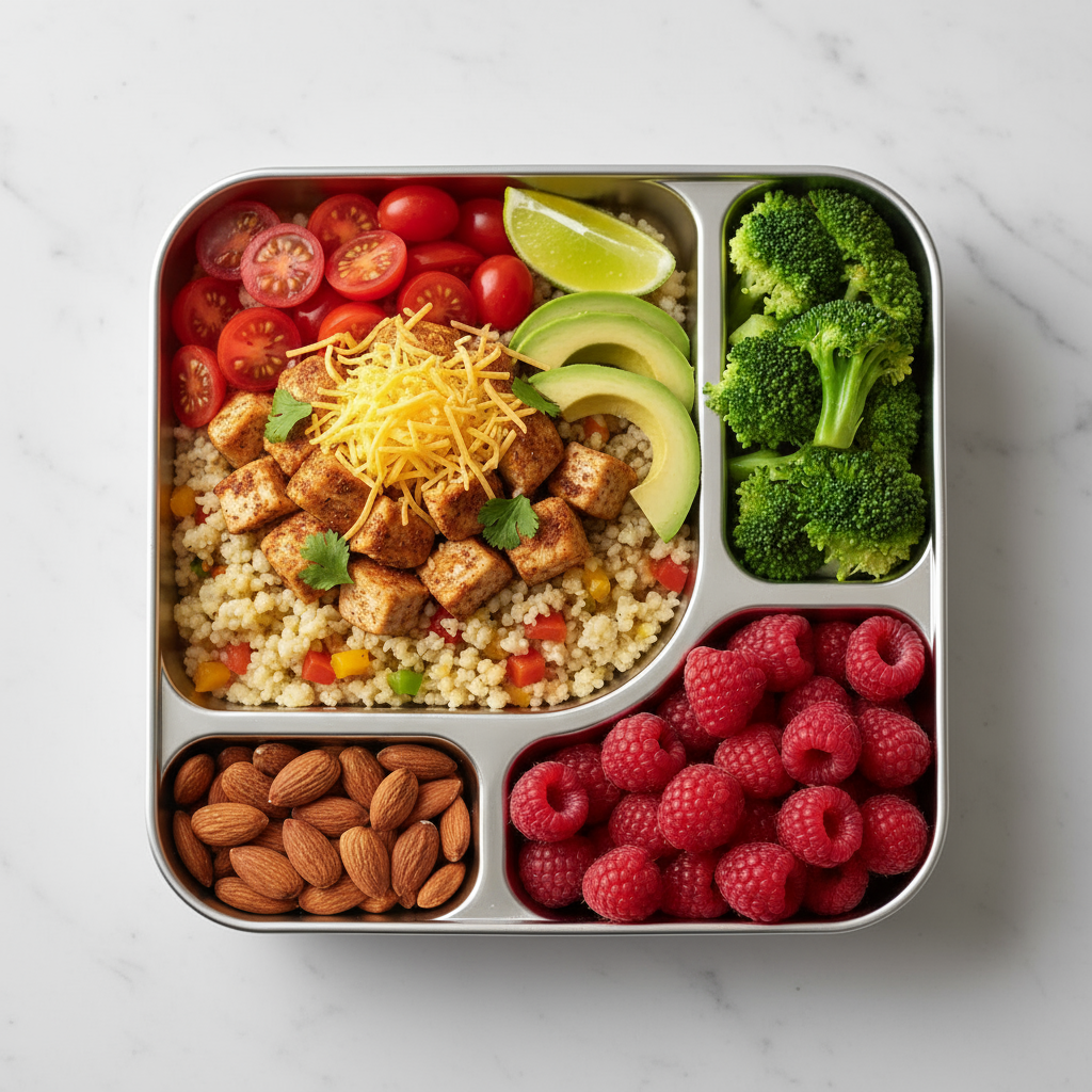 Easy Chicken & Cauliflower Rice Burrito Bowl Recipe- keto lunch