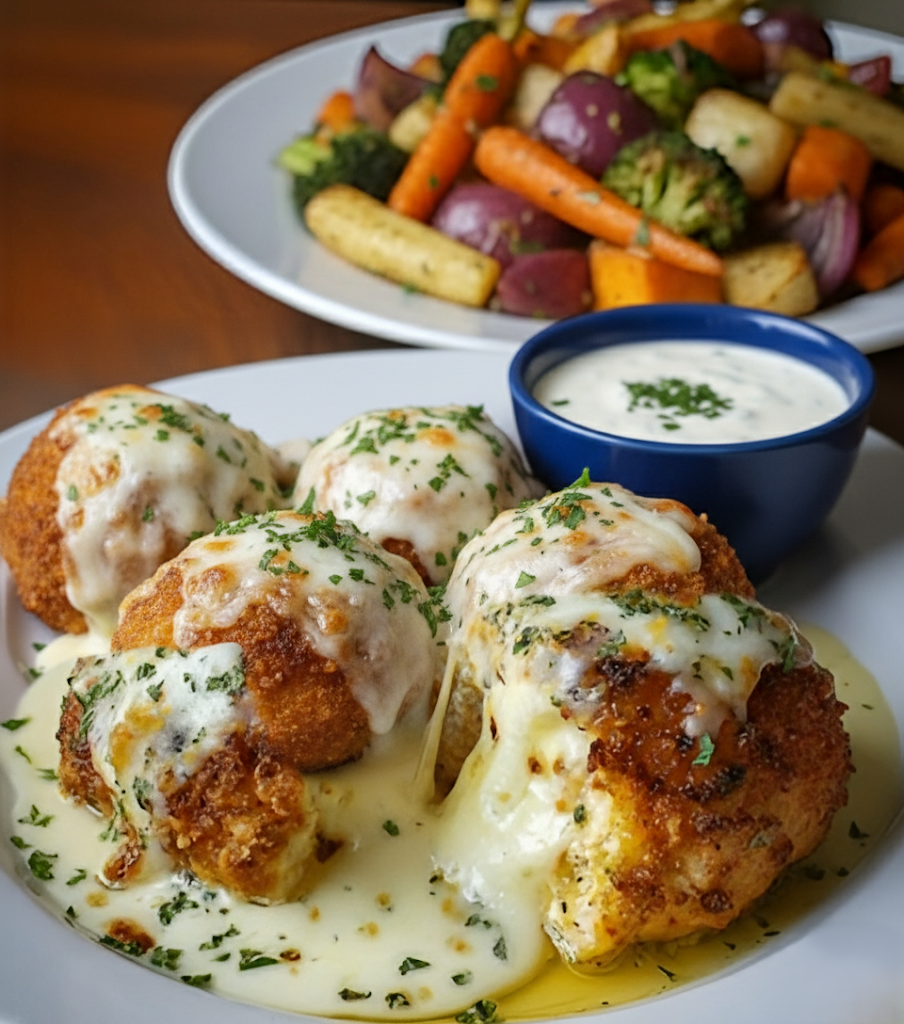 Delicious Melted Mozzarella & Ranch Chicken Bombs