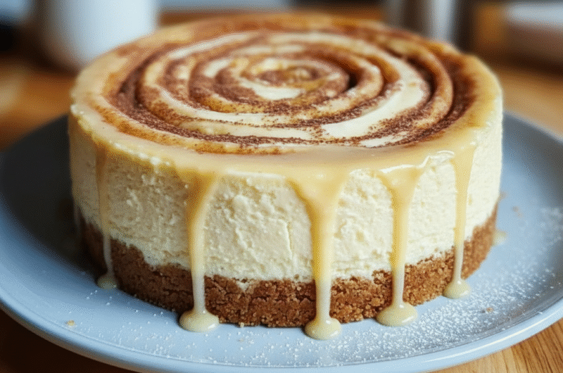 Easy Cinnamon Roll Honeybun Cheesecake Recipe