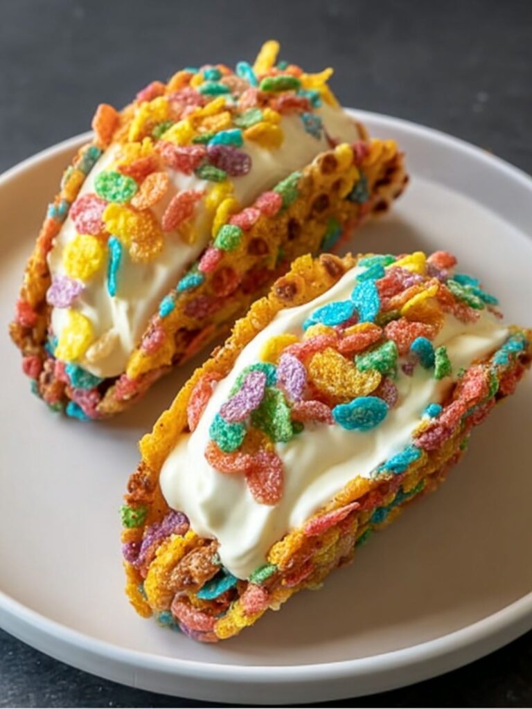 Easy Fruity Pebbles Cheesecake Tacos Recipe