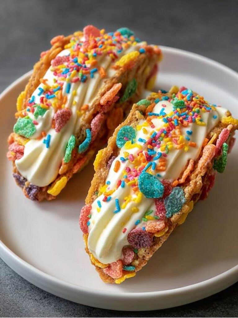 Easy Fruity Pebbles Cheesecake Tacos Recipe