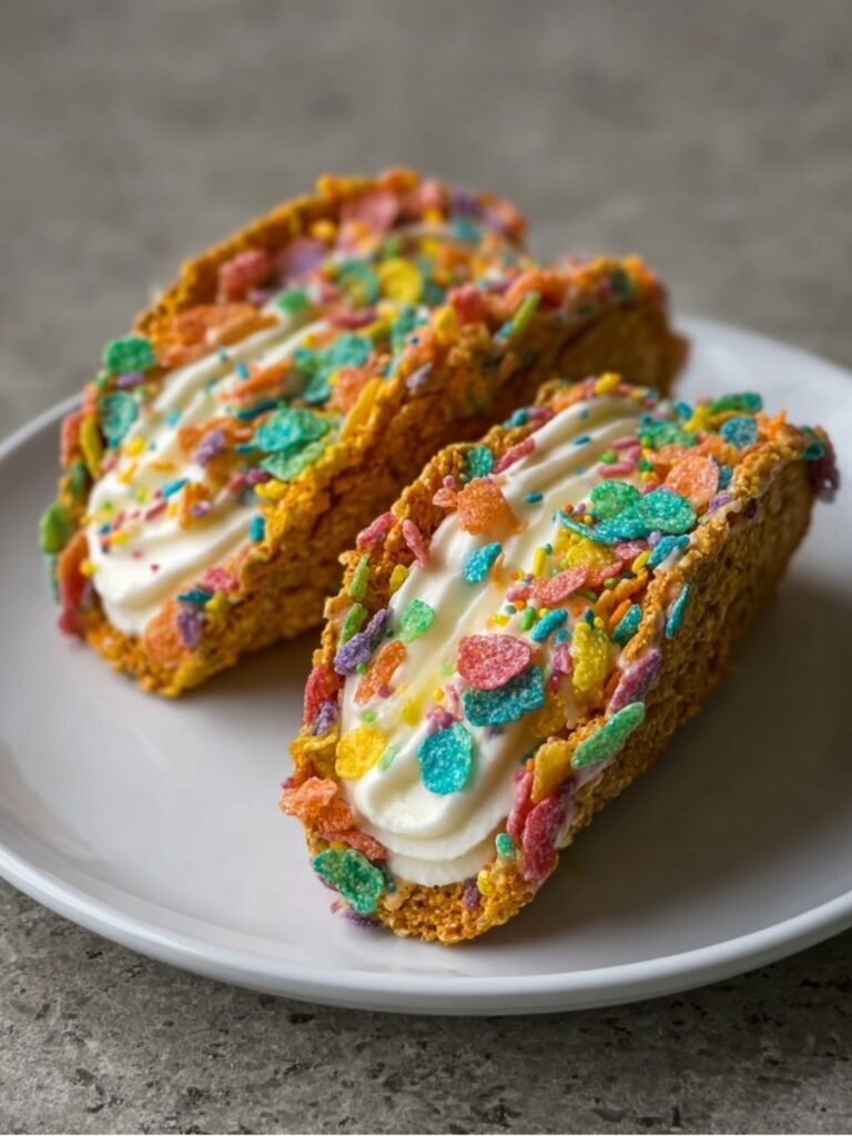 Easy Fruity Pebbles Cheesecake Tacos Recipe