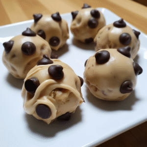 Healthy Frozen Greek Yogurt Peanut Butter Bites with Chocolate Chips