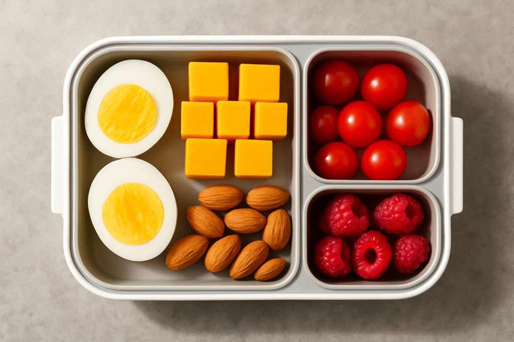 Hard-Boiled Eggs with Cheese & Nuts-keo lunches for weight loss