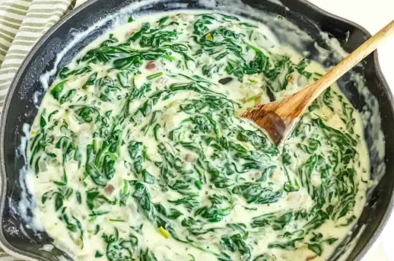 Healthy 3 Ingredient Creamed Spinach Recipe