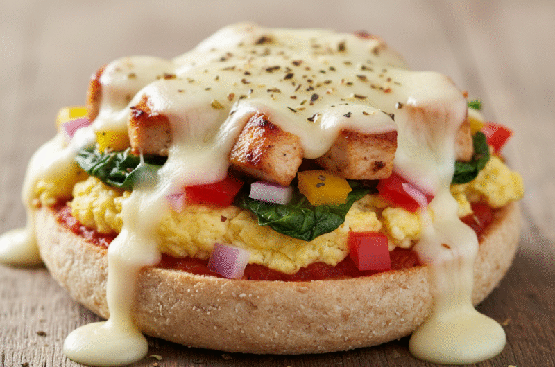 Healthy English Muffin Breakfast Pizzas Recipe