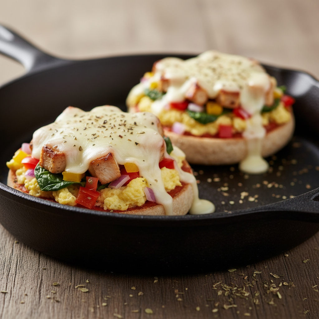 Healthy English Muffin Breakfast Pizzas Recipe