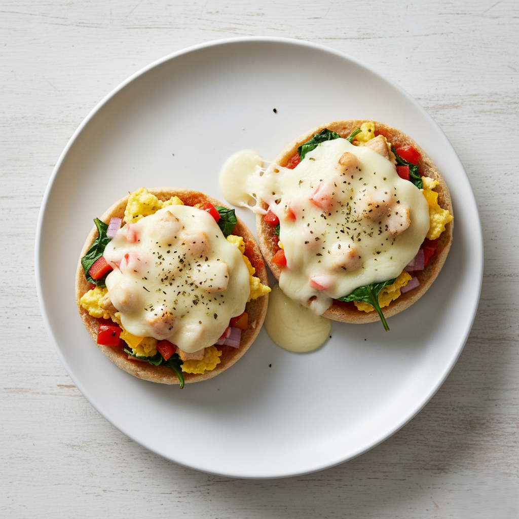 Healthy English Muffin Breakfast Pizzas Recipe
