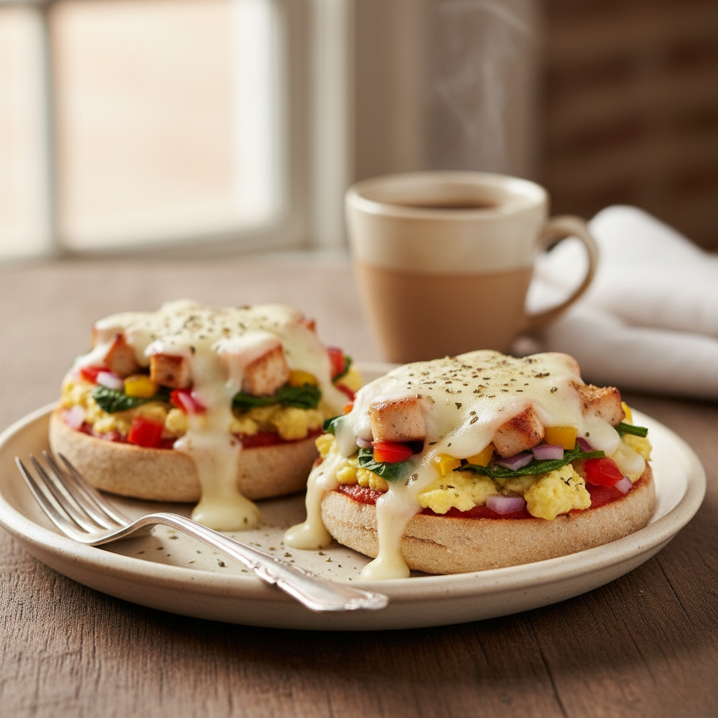 Healthy English Muffin Breakfast Pizzas Recipe
