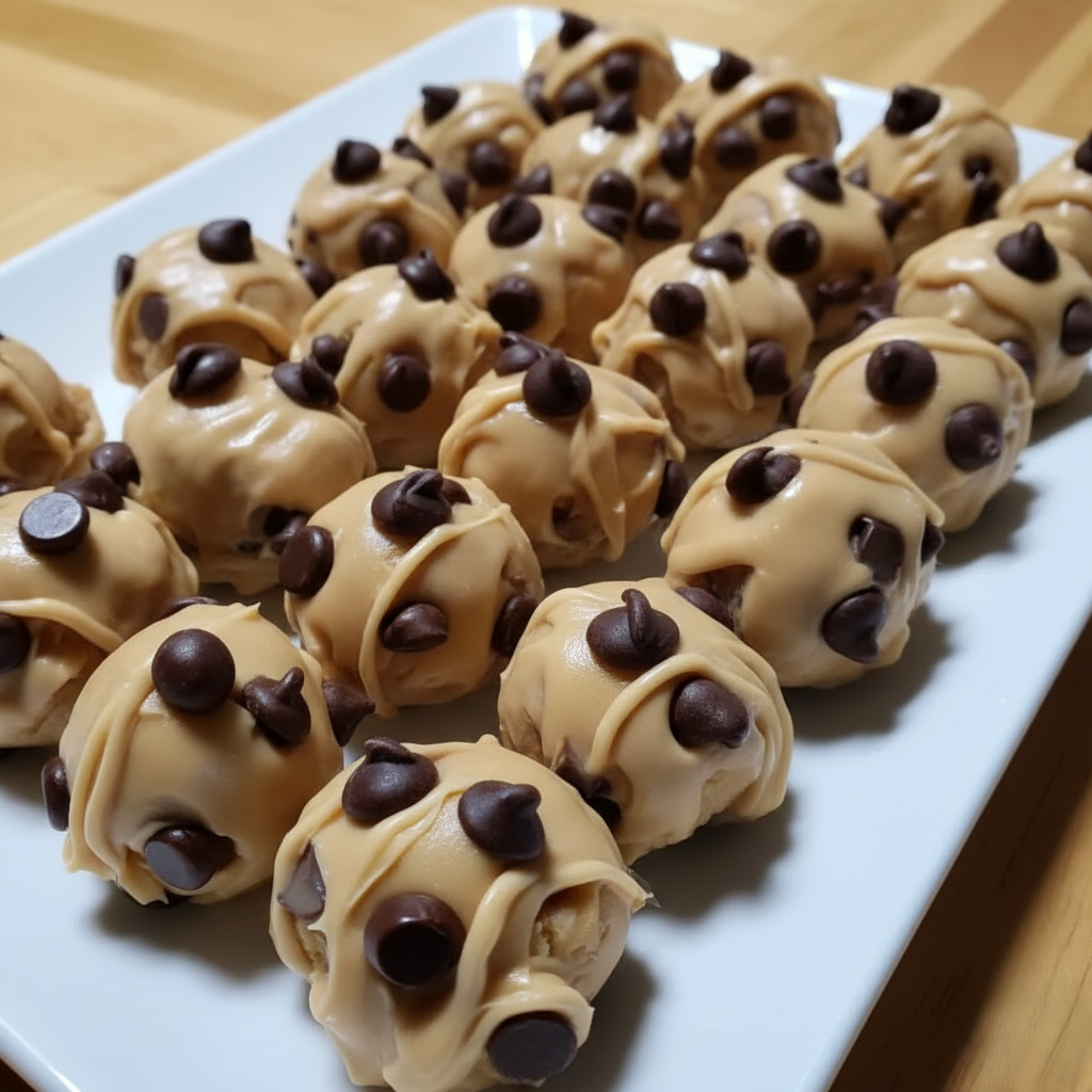 Healthy Frozen Greek Yogurt Peanut Butter Bites with Chocolate Chips