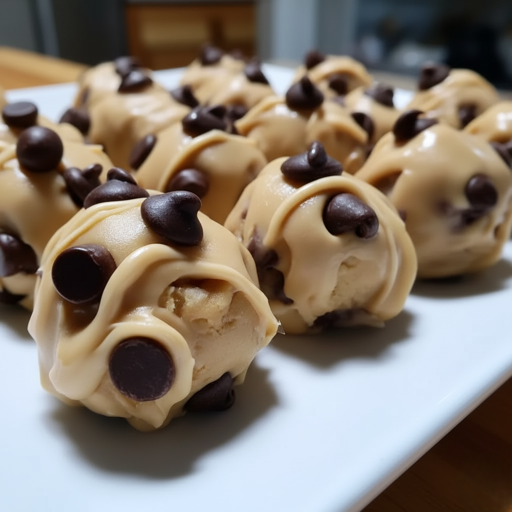 Healthy Frozen Greek Yogurt Peanut Butter Bites with Chocolate Chips