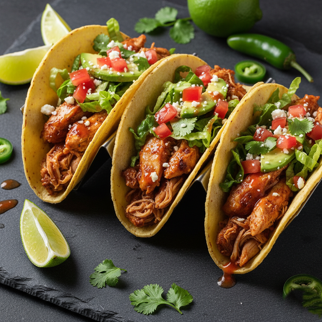 Healthy High Protein Low Calorie Chicken Tacos
