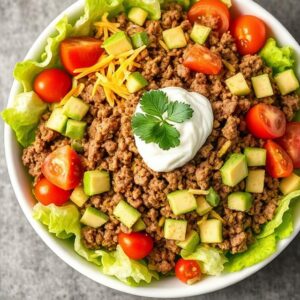 Healthy Keto Taco Salad Bowl Recipe