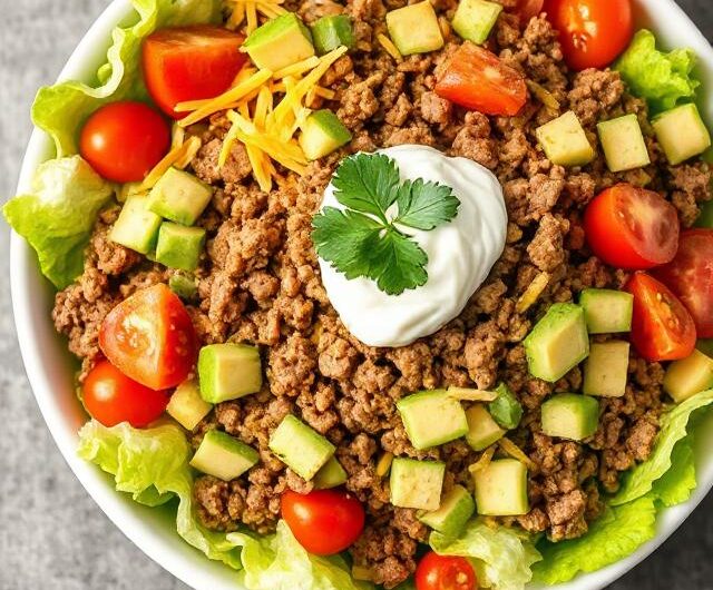 Healthy Keto Taco Salad Bowl Recipe