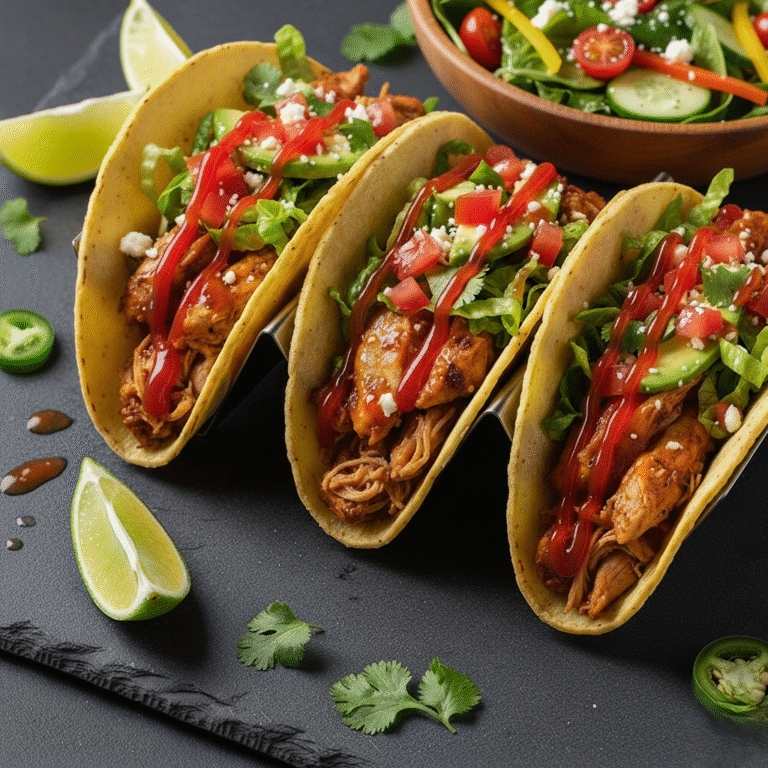 Healthy High Protein Low Calorie Chicken Tacos