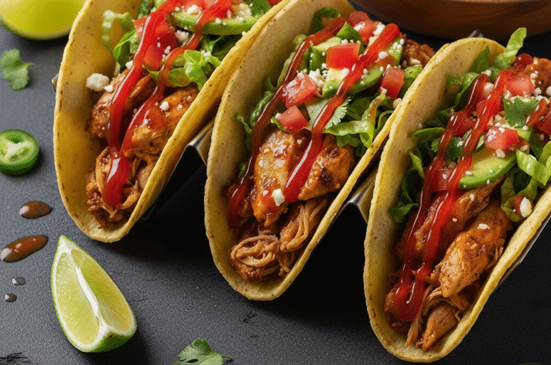 Healthy High Protein Low Calorie Chicken Tacos
