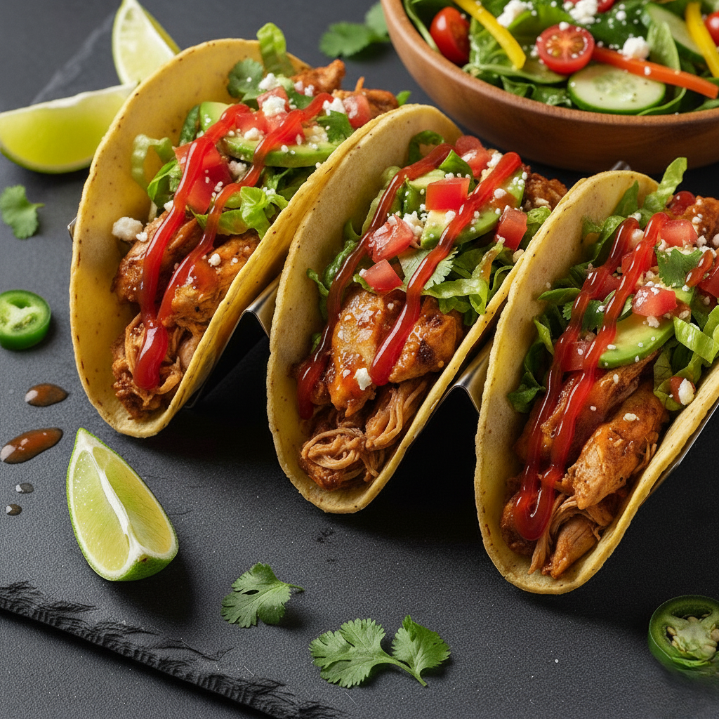 Healthy High Protein Low Calorie Chicken Tacos