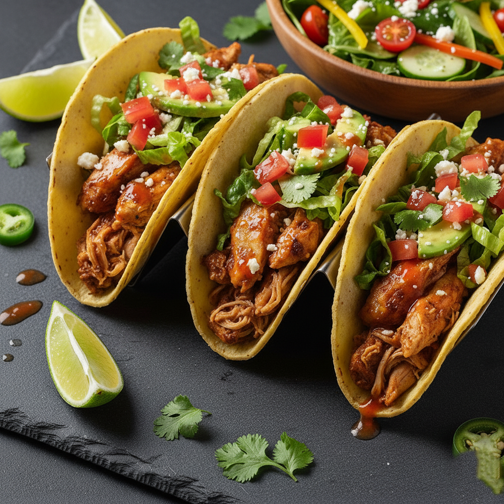 Healthy High Protein Low Calorie Chicken Tacos