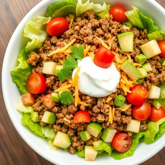 Healthy Keto Taco Salad Bowl Recipe