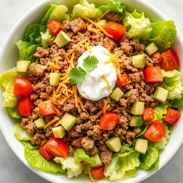 Healthy Keto Taco Salad Bowl Recipe