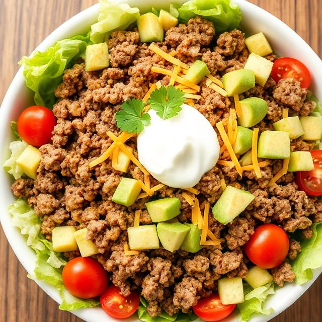 Healthy Keto Taco Salad Bowl Recipe