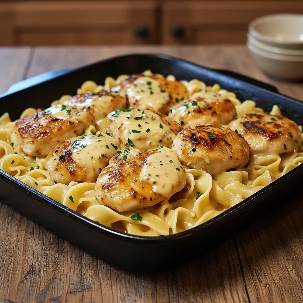 One-Pan Chicken with Buttered Noodles Recipe