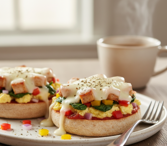 Healthy English Muffin Breakfast Pizzas Recipe