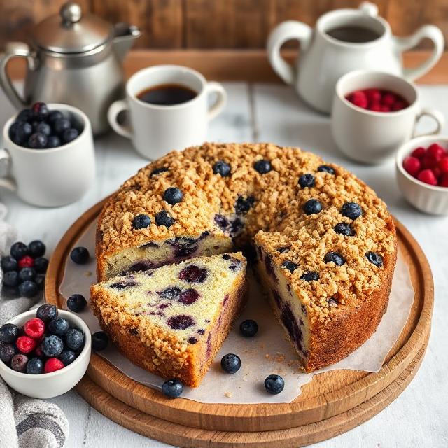 Sourdough Blueberry Coffee Cake Recipe