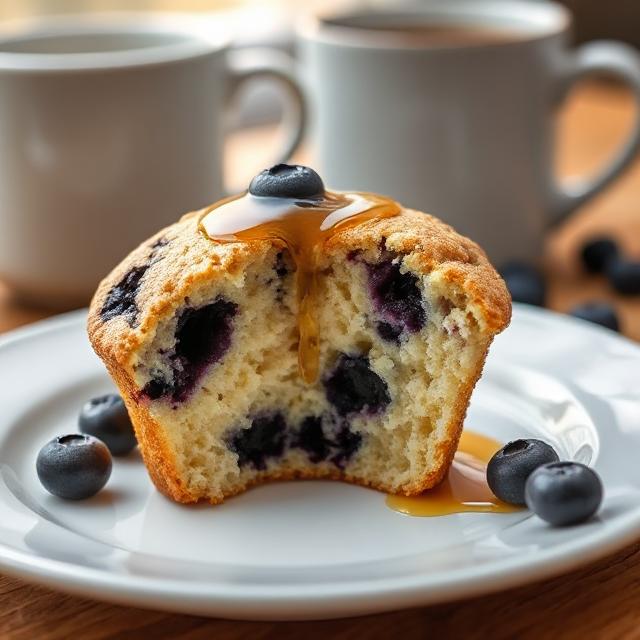 High Protein Sourdough Cottage Cheese Blueberry Muffins