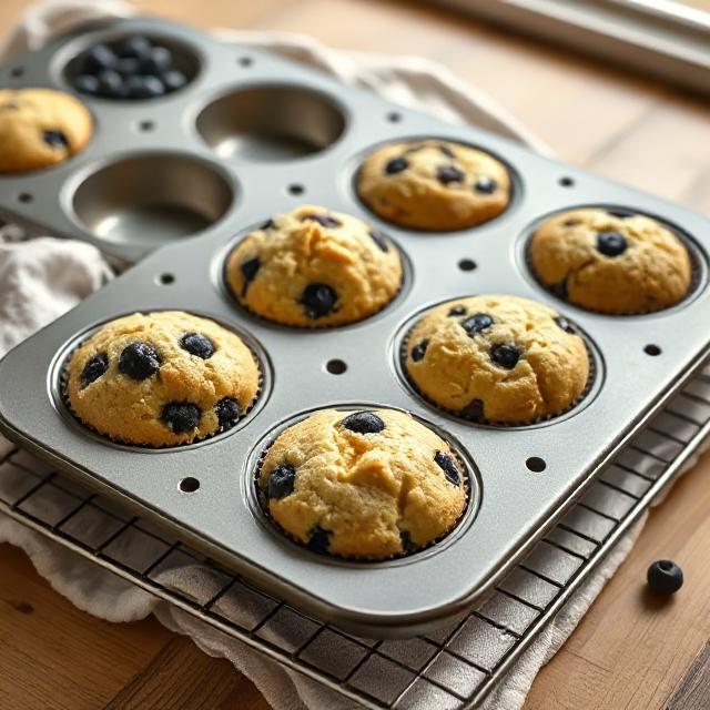 High Protein Sourdough Cottage Cheese Blueberry Muffins