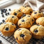 High Protein Sourdough Cottage Cheese Blueberry Muffins