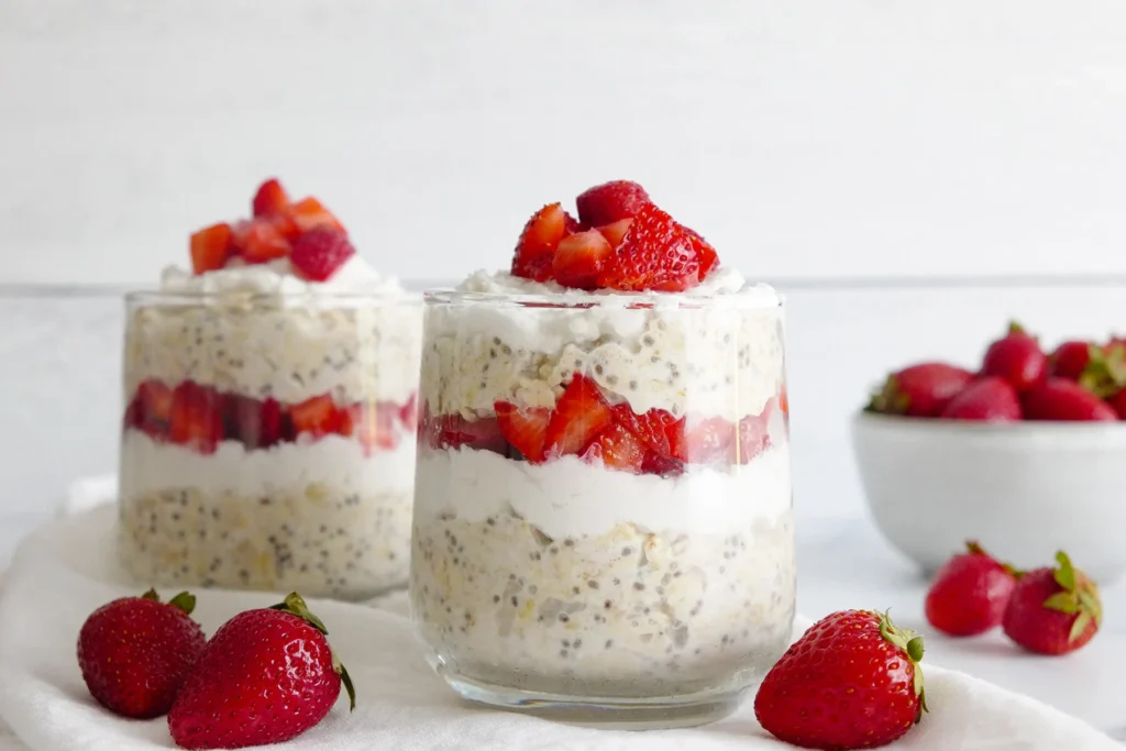 Strawberries and Cream Overnight Oats