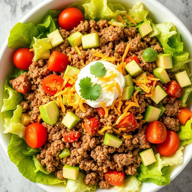 Healthy Keto Taco Salad Bowl Recipe