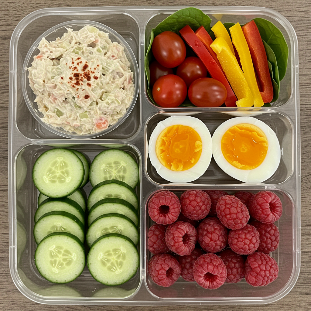 Tuna Salad with Cucumber Slices