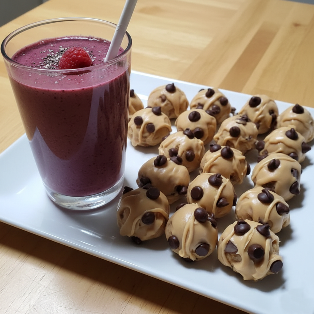 Healthy Frozen Greek Yogurt Peanut Butter Bites with Chocolate Chips