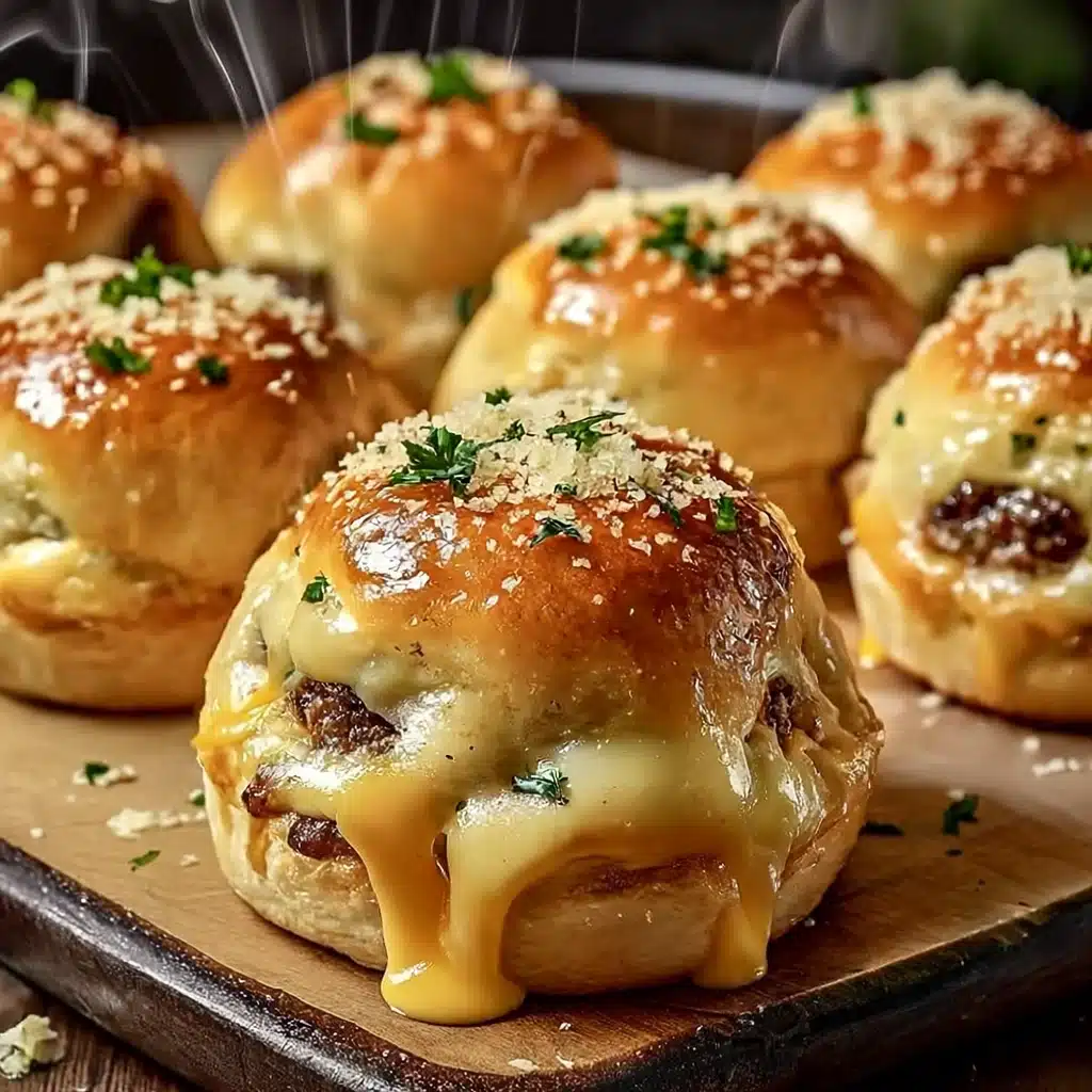 Best Garlic Parmesan Cheeseburger Bombs Recipe with cream cheese