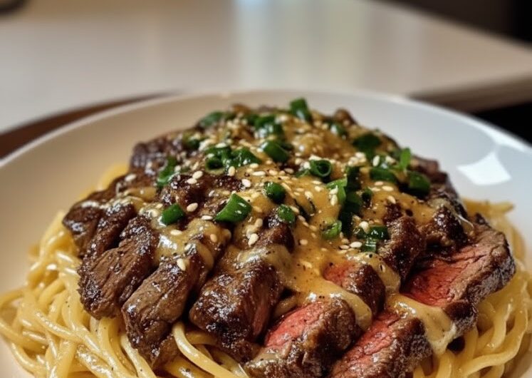 Garlic Butter Steak Lightning Noodles Recipe