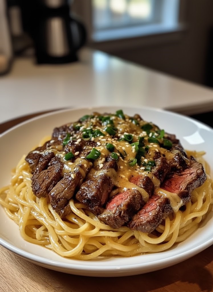 Garlic Butter Steak Lightning Noodles